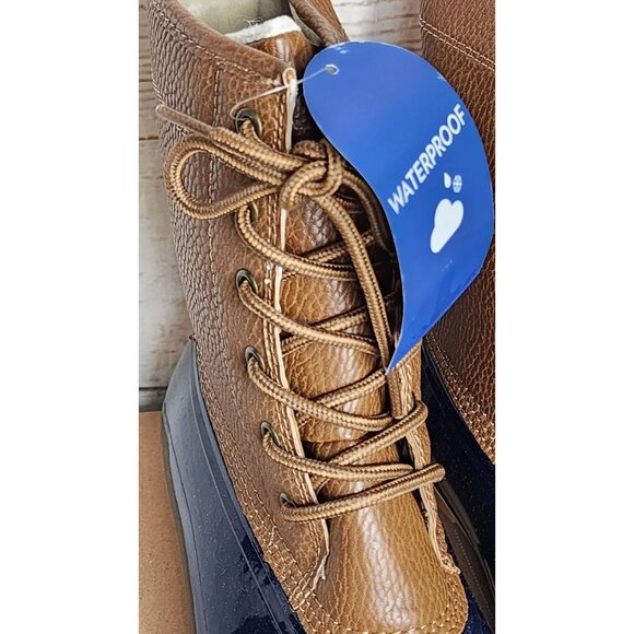 Maplewood Waterproof Fall 2022 Navy/Tan Women’s Boots | JBU by Jambu | Faux Fur - Picture 4 of 14